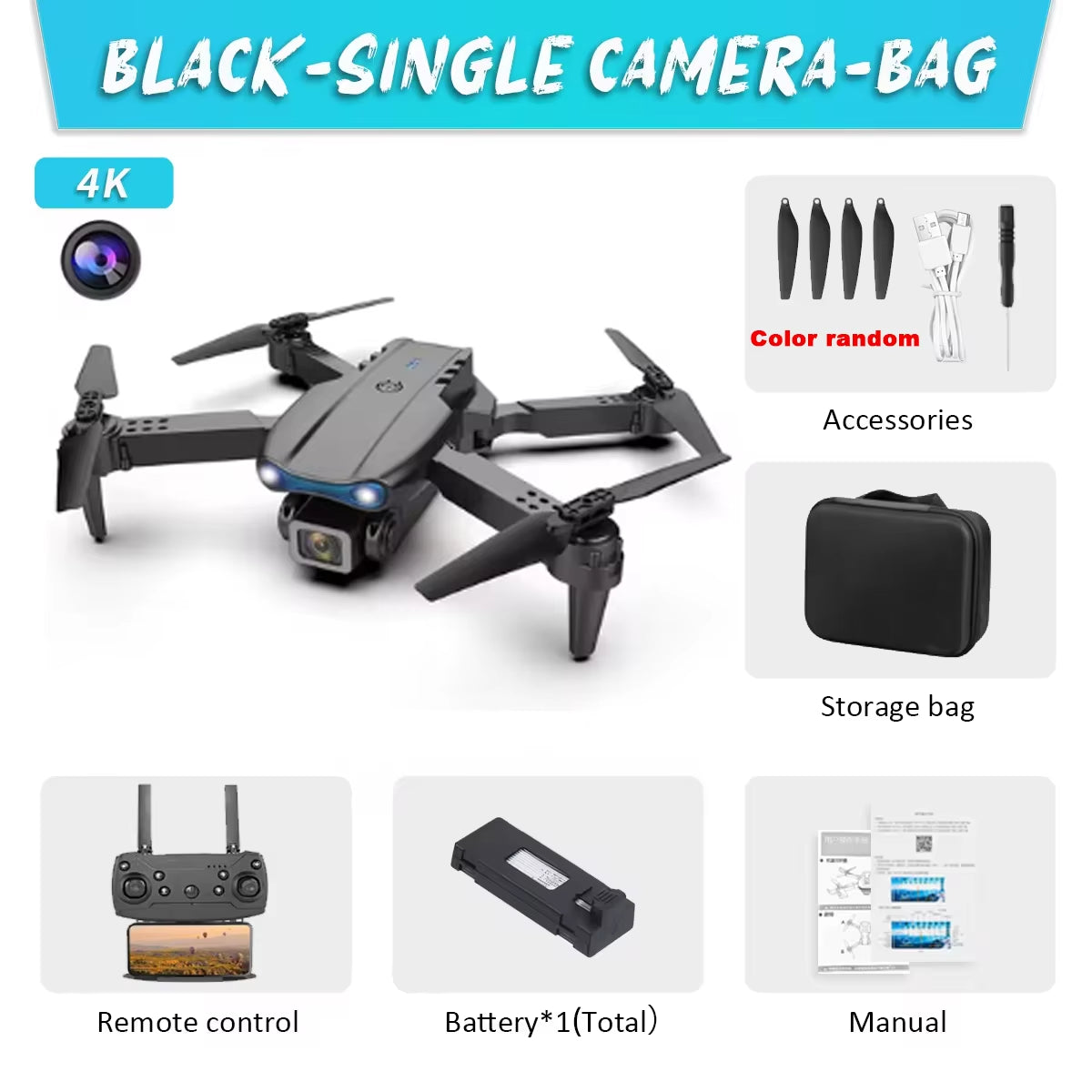 E99Pro HD Professional 4K Aerial Photography Drone Dual Camera WIFI FPV Quadcopter Obstacle Avoidance 40Cm Blue Landing Pad Sold