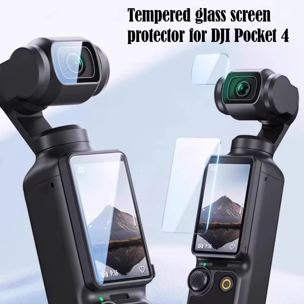 For  Osmo Pocket 4 Camera, Tempered Glass Screen Protector + Lens Protector, HD Clear Anti-Fingerprints Film, Accessories