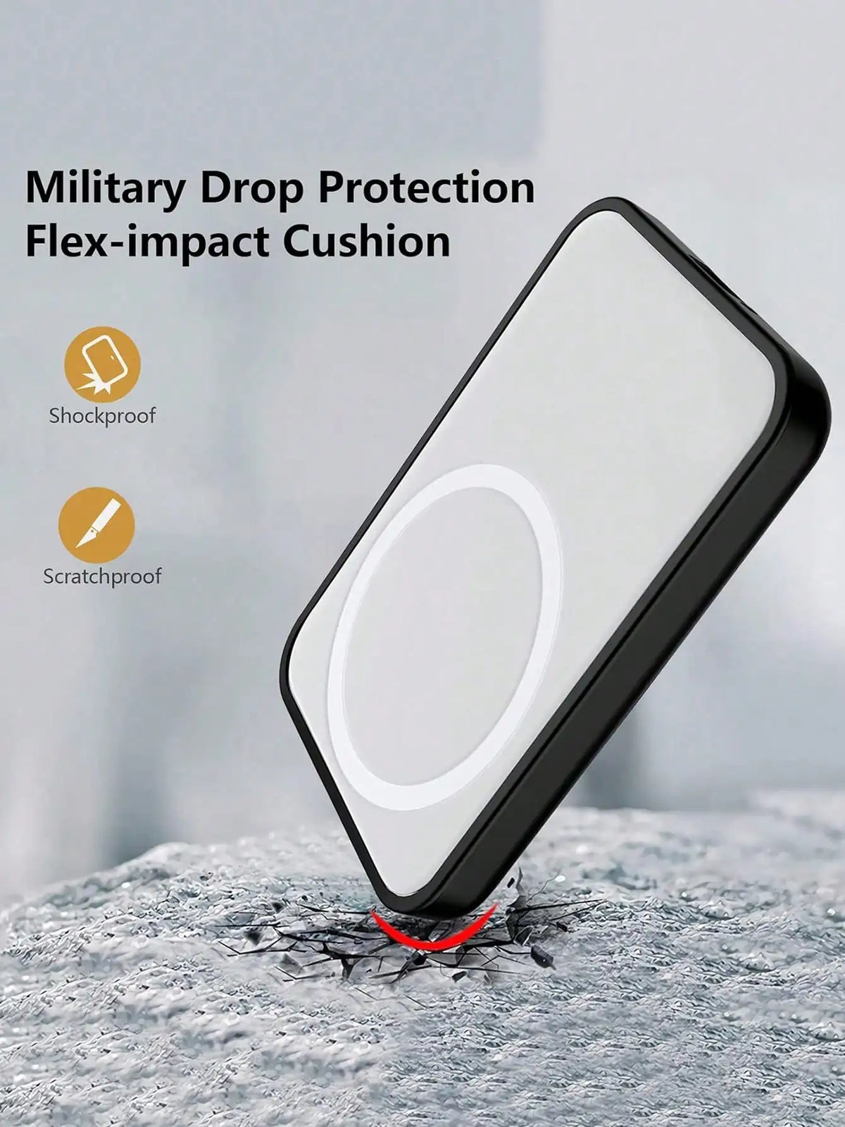 1Pcs Black TPU Charging Case Protector, Compatible with Apple'S Original Magsafe Wireless Power Bank