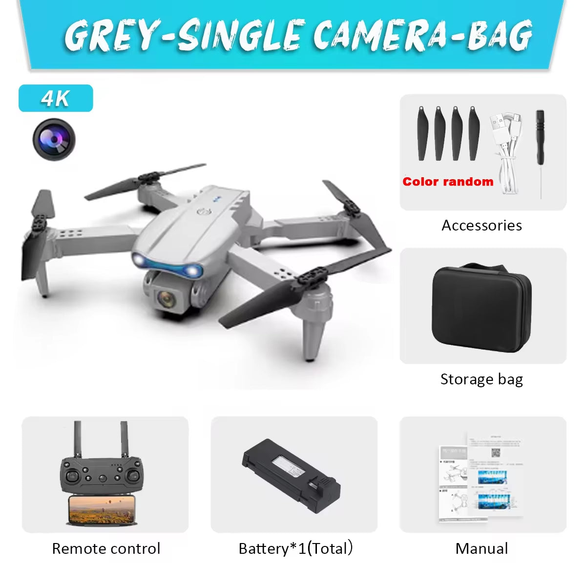 E99Pro HD Professional 4K Aerial Photography Drone Dual Camera WIFI FPV Quadcopter Obstacle Avoidance 40Cm Blue Landing Pad Sold