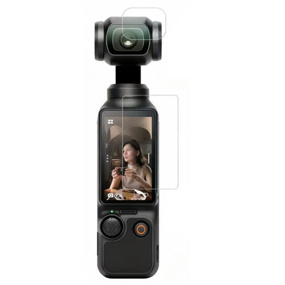 For  Osmo Pocket 4 Camera, Tempered Glass Screen Protector + Lens Protector, HD Clear Anti-Fingerprints Film, Accessories