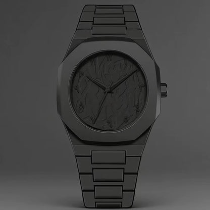 New Fashionable Men'S Watch Simple Black Male Quartz Watches Arabic Digital Casual Drip Oil Strap