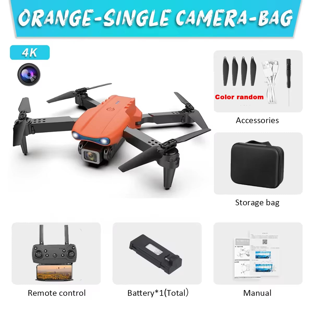 E99Pro HD Professional 4K Aerial Photography Drone Dual Camera WIFI FPV Quadcopter Obstacle Avoidance 40Cm Blue Landing Pad Sold