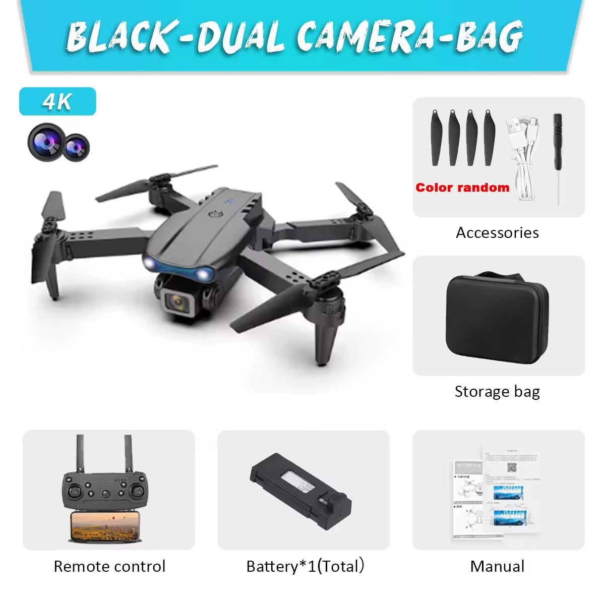 E99Pro HD Professional 4K Aerial Photography Drone Dual Camera WIFI FPV Quadcopter Obstacle Avoidance 40Cm Blue Landing Pad Sold