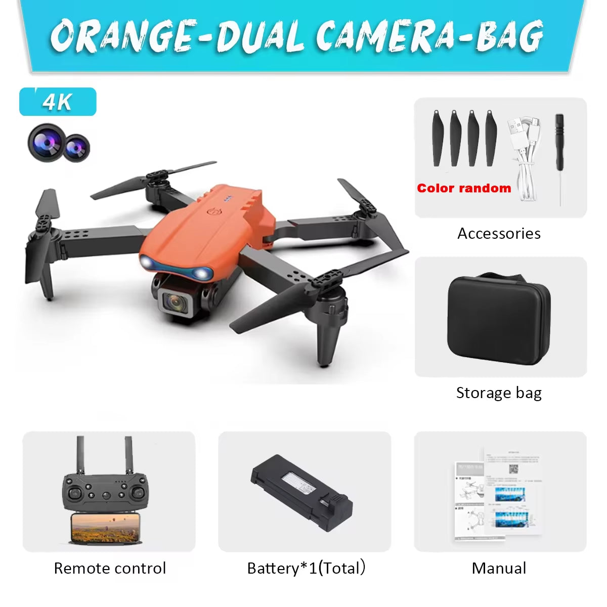 E99Pro HD Professional 4K Aerial Photography Drone Dual Camera WIFI FPV Quadcopter Obstacle Avoidance 40Cm Blue Landing Pad Sold